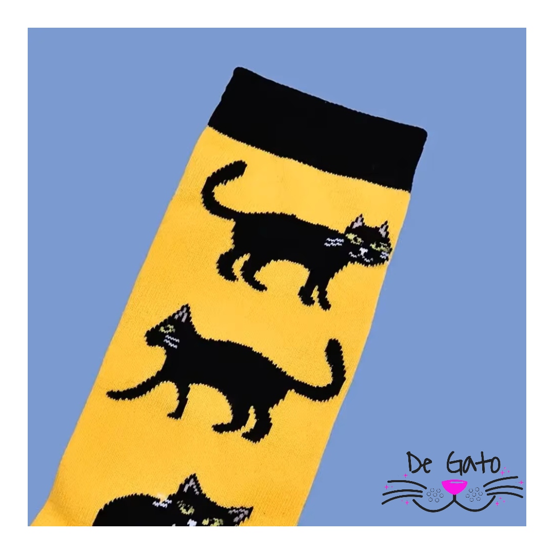Calcetines de Algodón con Diseño de Gato para Hombre - Imagen 5