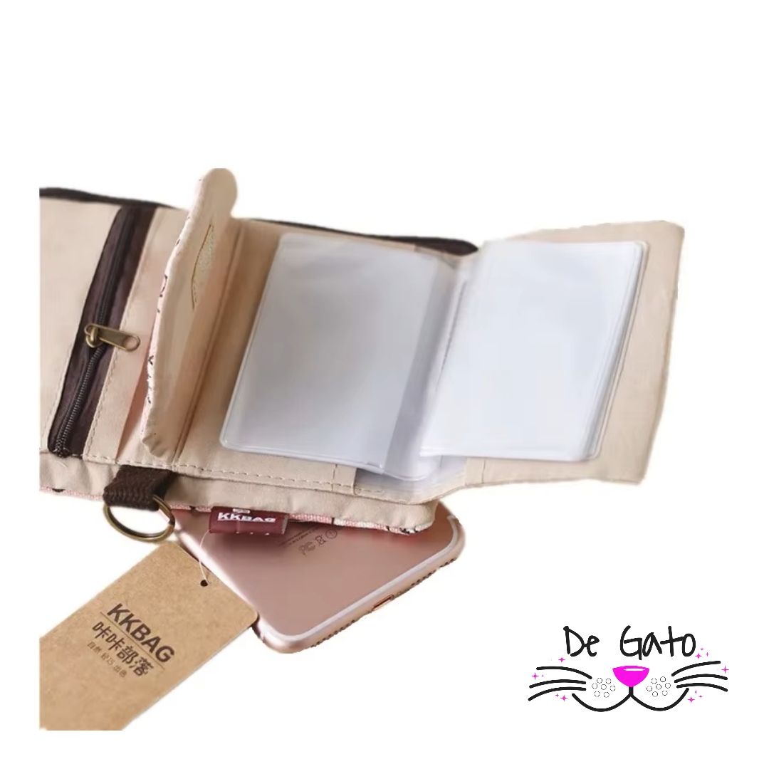 Billetera de Lona Gato Kawaii