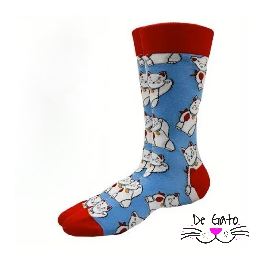 Calcetines de Algodón con Diseño de Gato para Hombre - Imagen 3