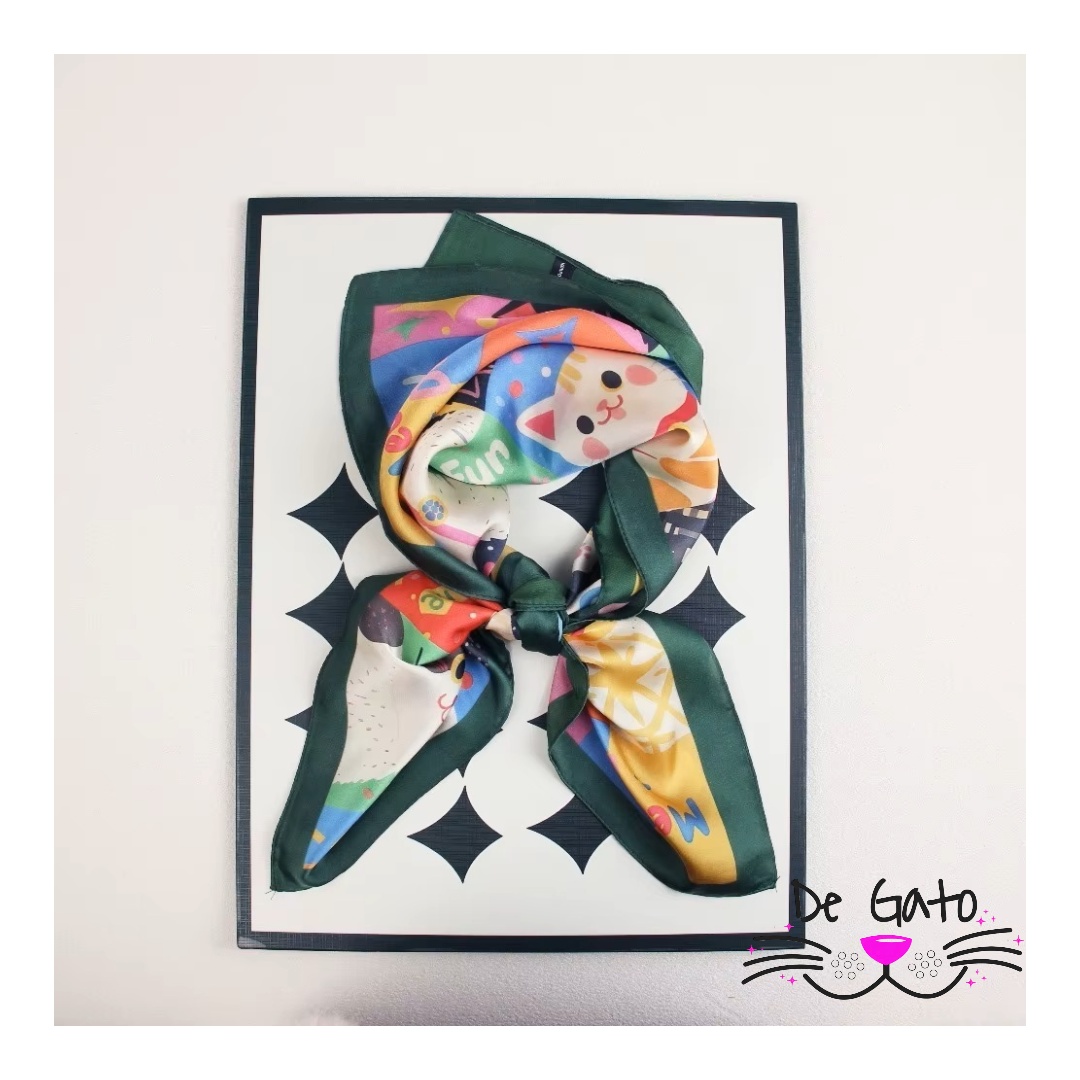 Pañuelo de Mujer estampado De Gato