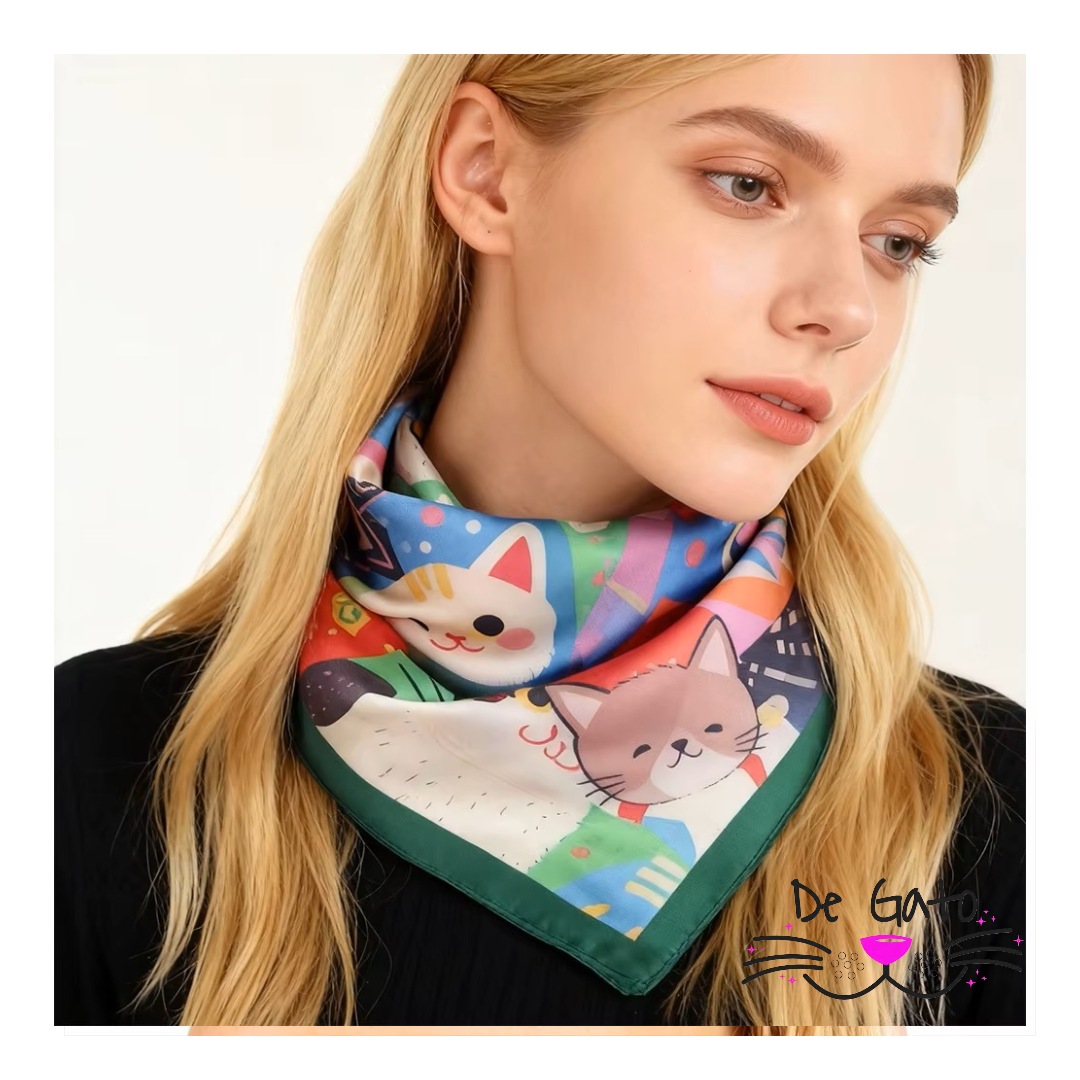 Pañuelo de Mujer estampado De Gato - Imagen 2