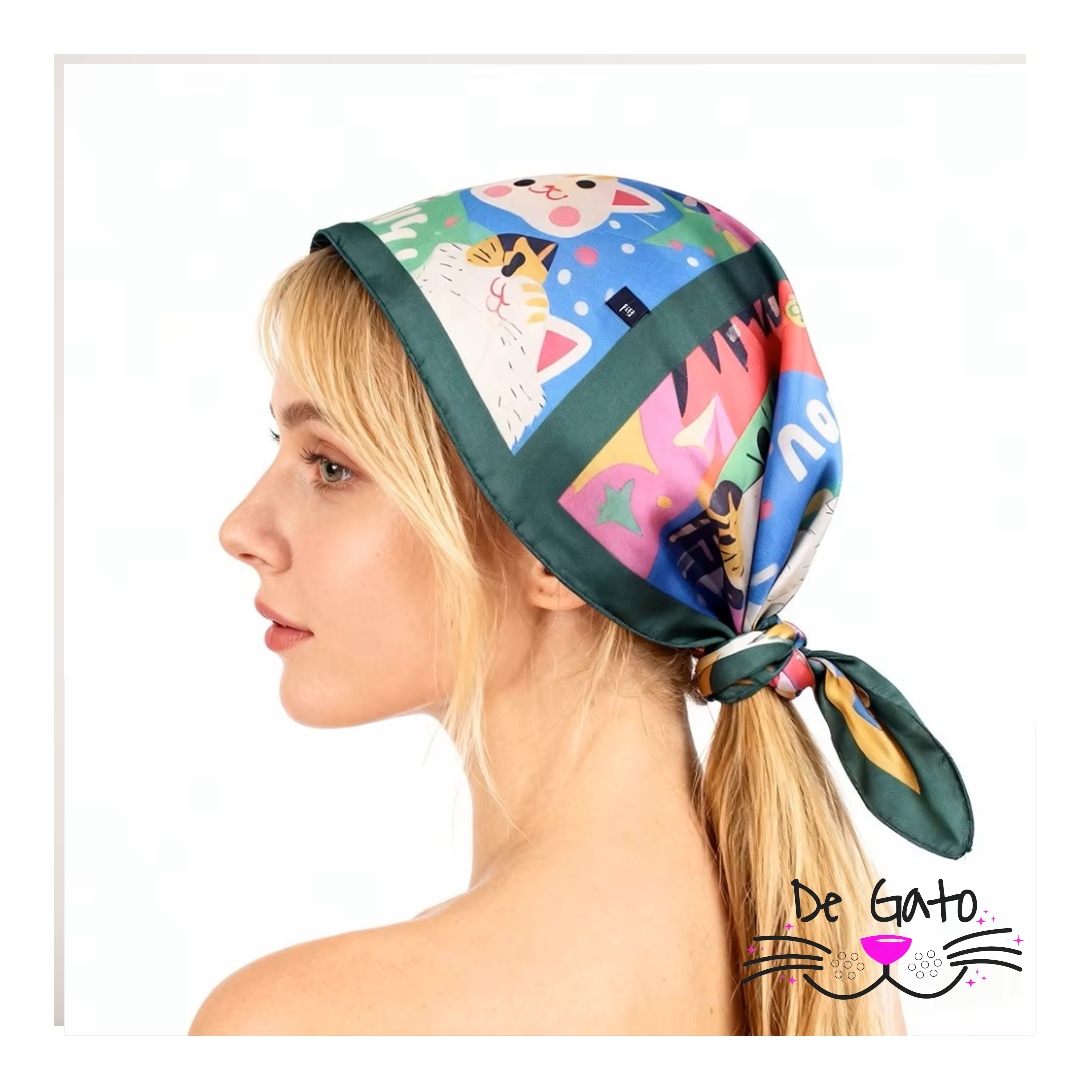 Pañuelo de Mujer Estampado de Gato DeGato Chile