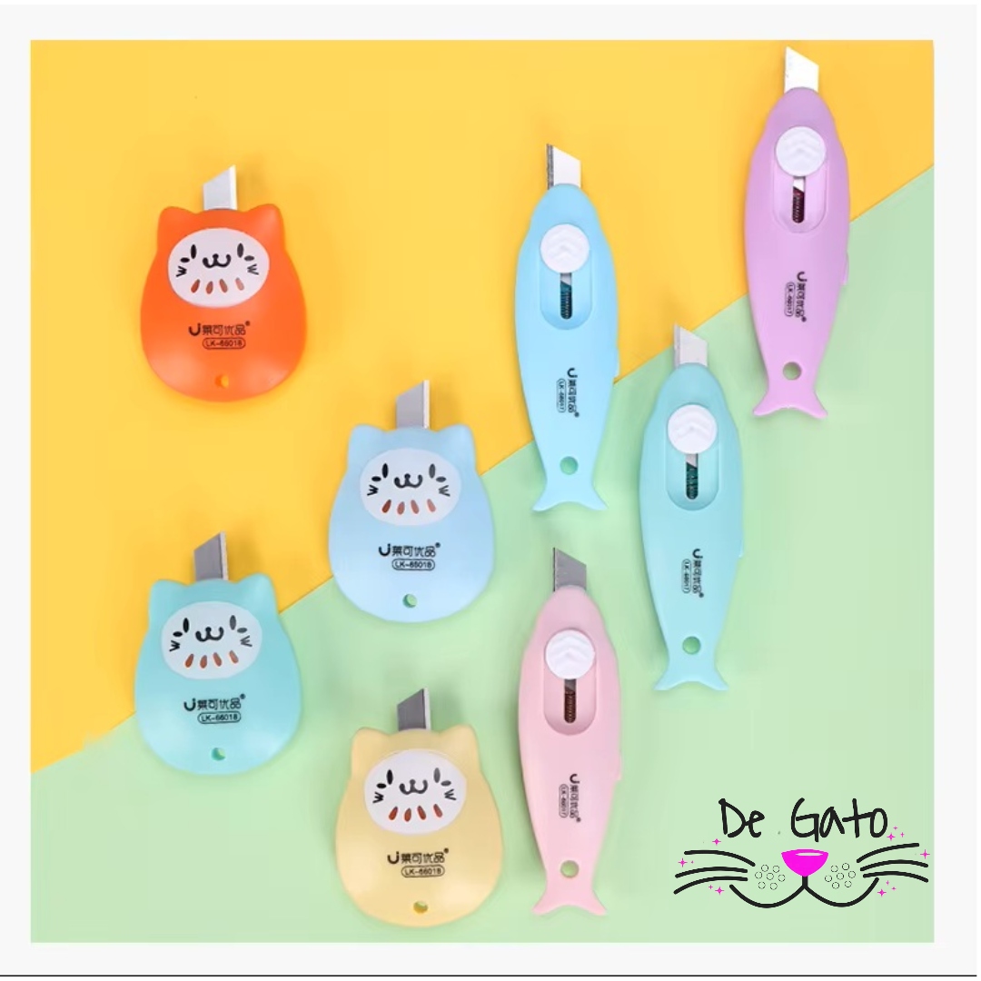 Cortapapeles Retráctil de Gato Kawaii