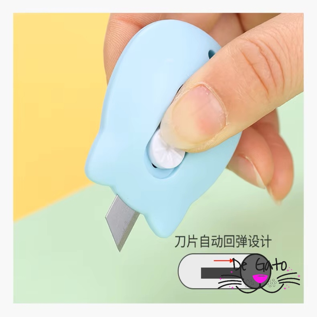 Cortapapeles Retráctil de Gato Kawaii